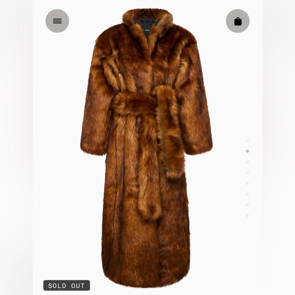 KHY Luxurious Brown Faux Fur Coat - Picture 2 of 12
